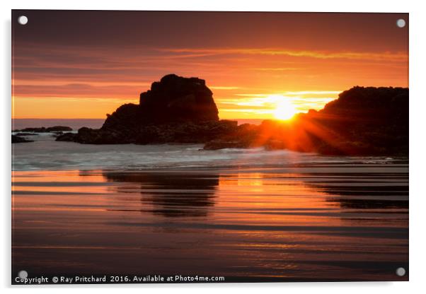 Sunrise at South Shields Beach Acrylic by Ray Pritchard