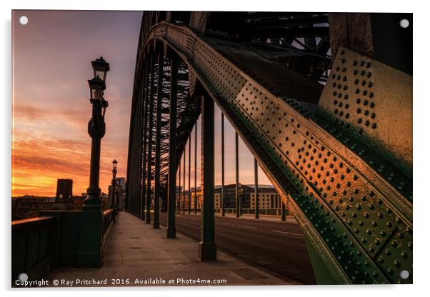 Tyne Bridge Sunrise Acrylic by Ray Pritchard