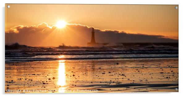 Sunrise At Roker Acrylic by Ray Pritchard