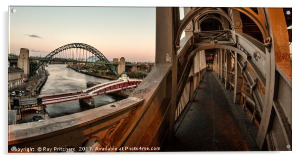 Tyne bridge from High Level Bridge Acrylic by Ray Pritchard