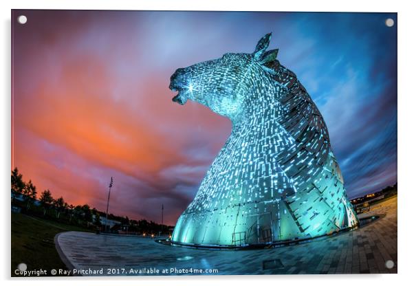 The Kelpies  Acrylic by Ray Pritchard