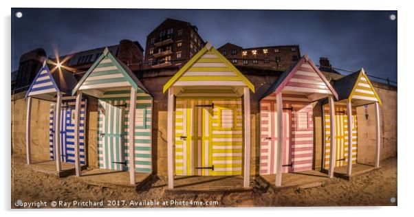 Newcastle Quayside Beach Huts Acrylic by Ray Pritchard