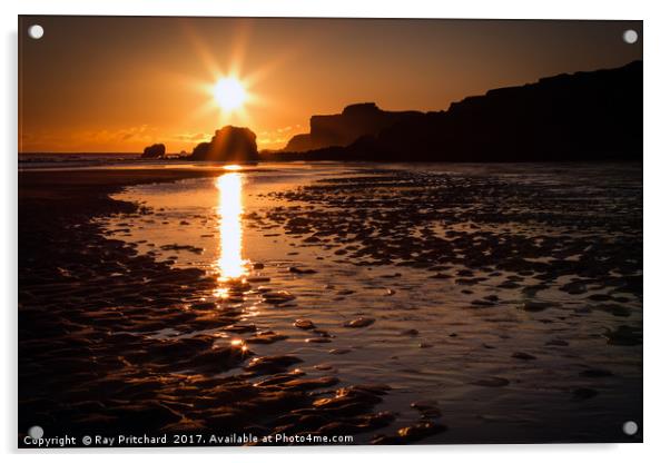 Sunrise at South Shields Beach Acrylic by Ray Pritchard