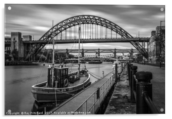 Boat on the River Tyne Acrylic by Ray Pritchard