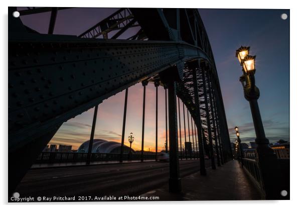 Sunrise from the Tyne Bridge Acrylic by Ray Pritchard