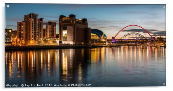 View of Gateshead Riverside Acrylic by Ray Pritchard