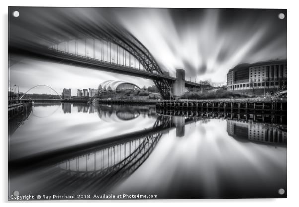 Zoomed Tyne Bridge Acrylic by Ray Pritchard