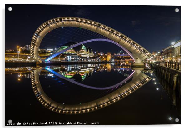 Millennium Bridge Tilted Acrylic by Ray Pritchard
