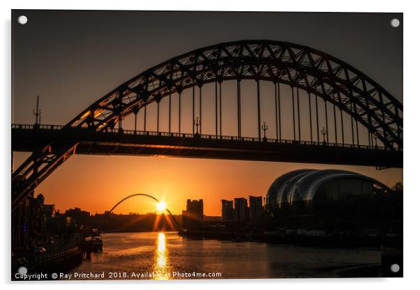 Tyne Bridge Sunrise  Acrylic by Ray Pritchard