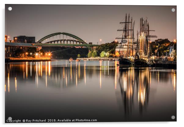 Tall Ships on the River Wear Acrylic by Ray Pritchard