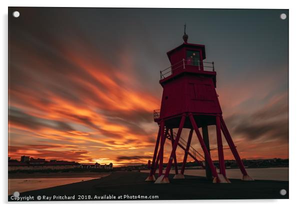 Sunset at Herd Lighthouse Acrylic by Ray Pritchard