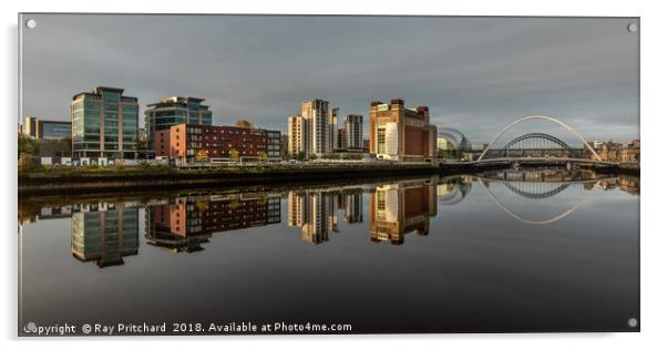 Gateshead Quayside Reflections Acrylic by Ray Pritchard