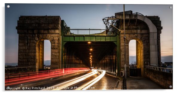 Queen Alexandra Bridge Light Trails Acrylic by Ray Pritchard
