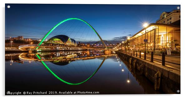 Gateshead Millennium Bridge Acrylic by Ray Pritchard