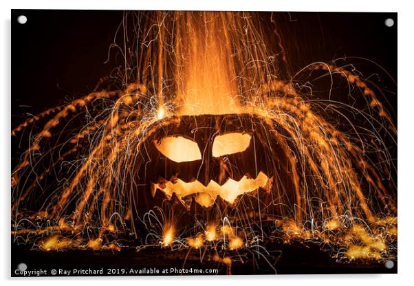 Burning Pumpkins Acrylic by Ray Pritchard