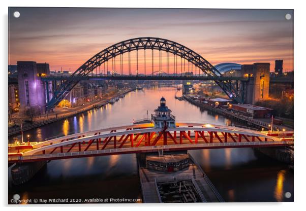 View from the High Level Bridge Acrylic by Ray Pritchard