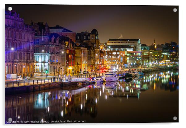 Newcastle Quayside Acrylic by Ray Pritchard