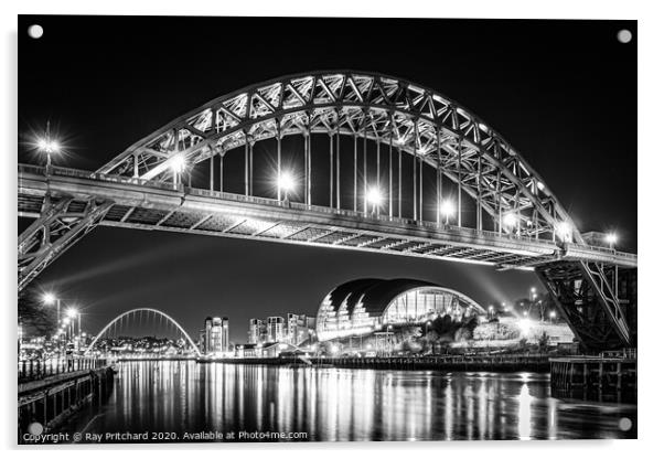 Black and White Tyne Acrylic by Ray Pritchard