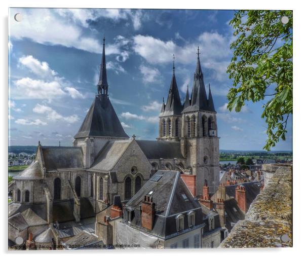 Eglise Saint-Nicolas in Blois, Loire Valley Acrylic by Jacqui Farrell