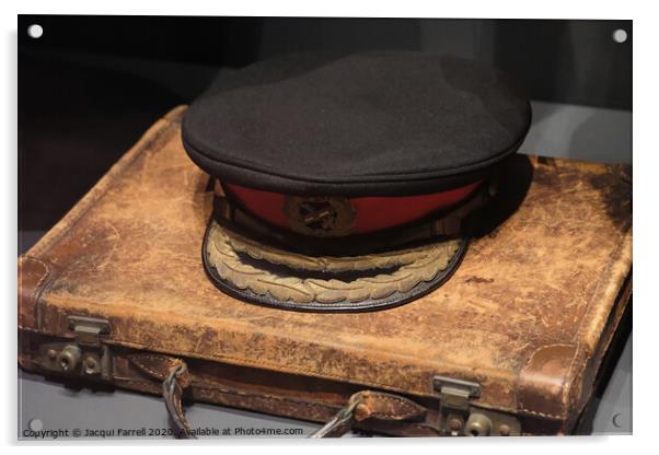 Military Cap and Briefcase Acrylic by Jacqui Farrell