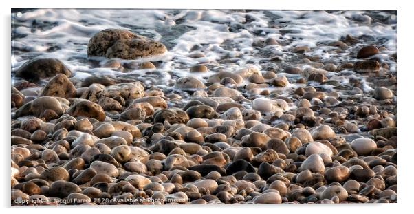 Pebbles on the Beach Acrylic by Jacqui Farrell