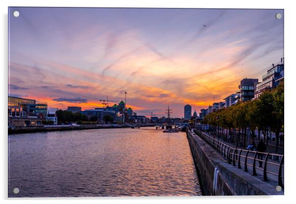 Dublin Sunset Acrylic by chris smith