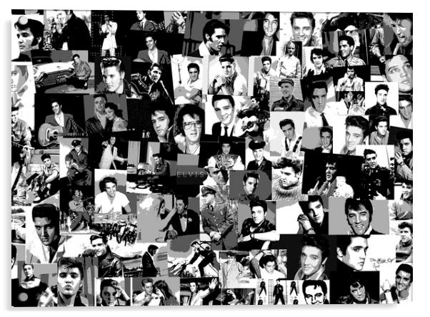 Elvis presley collage Acrylic by chris smith