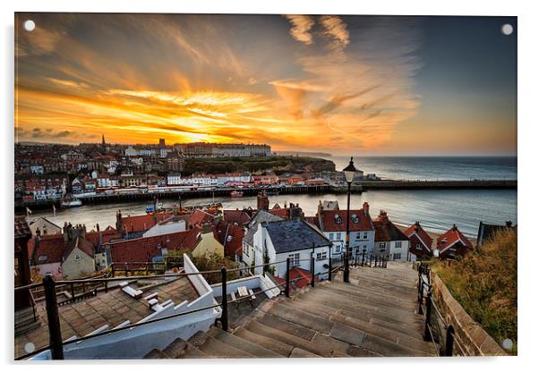 199 steps Whitby. Acrylic by chris smith