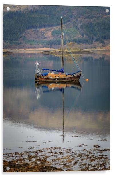 Boat on the Loch  Acrylic by chris smith