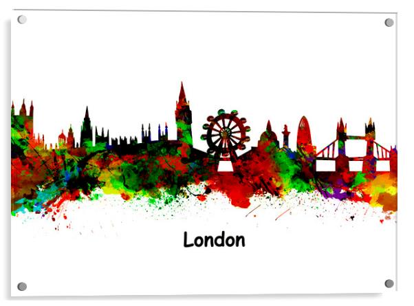 London Watercolor skyline  Acrylic by chris smith