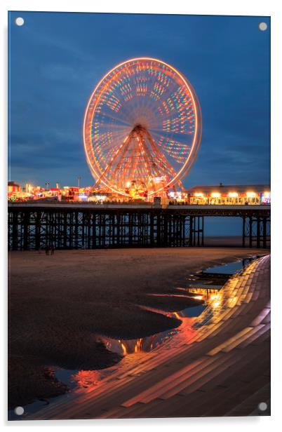 Blackpool at night  Acrylic by chris smith