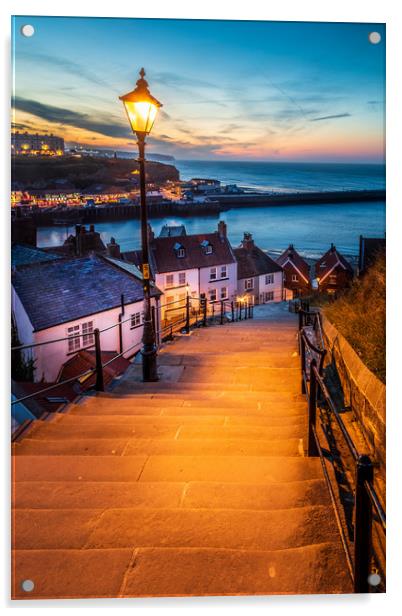 199 steps whitby  Acrylic by chris smith
