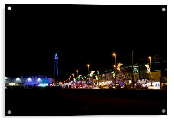 Blackpool at night    Acrylic by chris smith