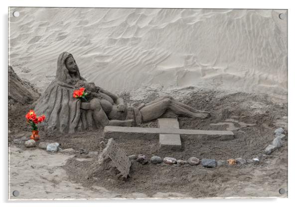 Sand sculpture Acrylic by chris smith