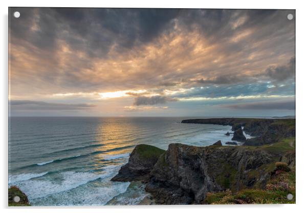 Bedruthan steps Acrylic by chris smith