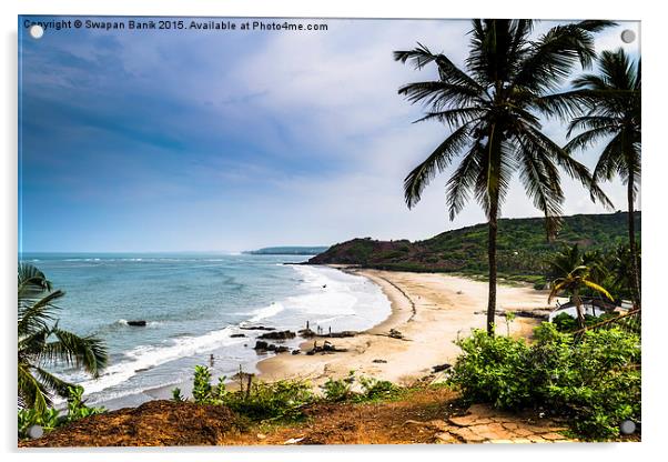 Landscape of Vagator Beach, Goa Acrylic by Swapan Banik
