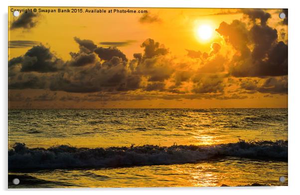 Sunset at Vagator Beach, Goa Acrylic by Swapan Banik