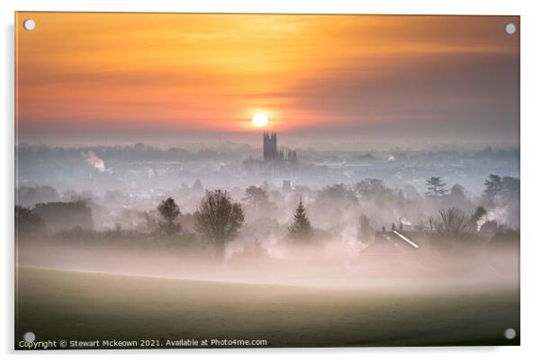 Canterbury in the Mist Acrylic by Stewart Mckeown