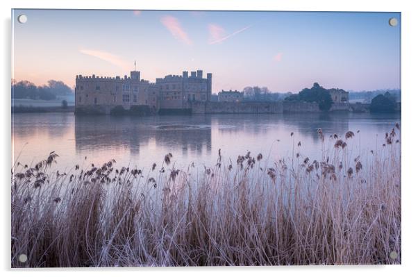 Leeds Castle in the Frost Acrylic by Stewart Mckeown