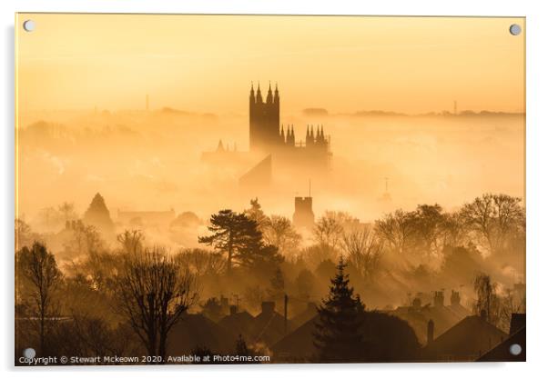 Canterbury Cathedral in the Fog Acrylic by Stewart Mckeown