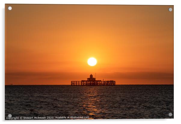 Herne Bay Pier Sunset Acrylic by Stewart Mckeown