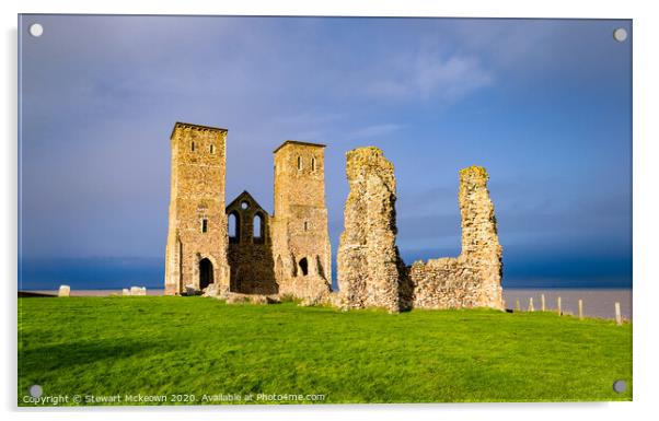 Reculver Towers Acrylic by Stewart Mckeown