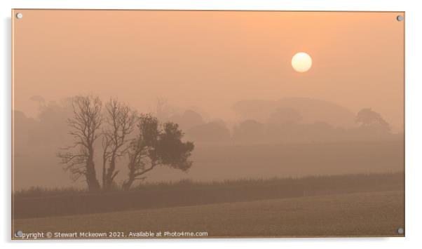 Misty Sunrise Acrylic by Stewart Mckeown