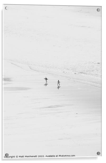 Two Surfers Acrylic by MATT MENHENETT