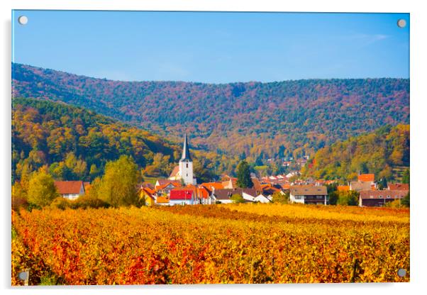 Autumn vineyard,Germany Acrylic by Philip Enticknap
