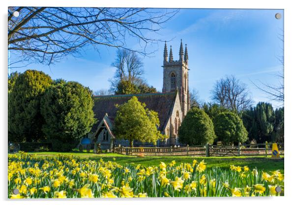 Springtime St Nicholas Church ,Chawton Acrylic by Philip Enticknap