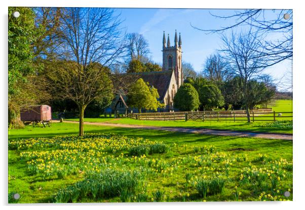 Springtime St Nicholas Church ,Chawton Acrylic by Philip Enticknap