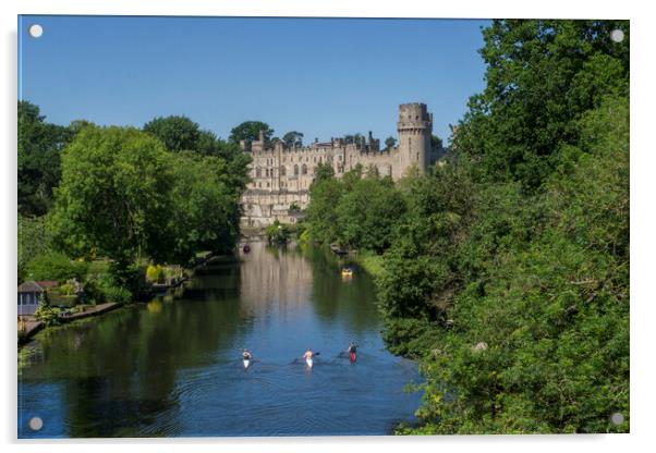 Warwick Castle & River Avon Acrylic by Philip Enticknap