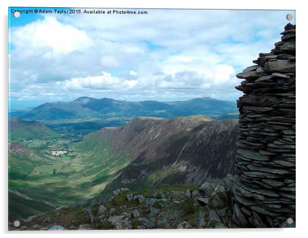  looking down from dale head Acrylic by Adam Taylor