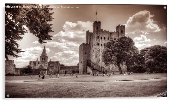 Rochester Castle in Kent uk Acrylic by Zahra Majid